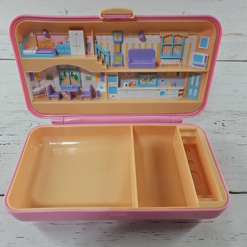 Vintage 1990 Polly Pocket Pretty‎ Hair Playset Compact Figures Dog Mirror